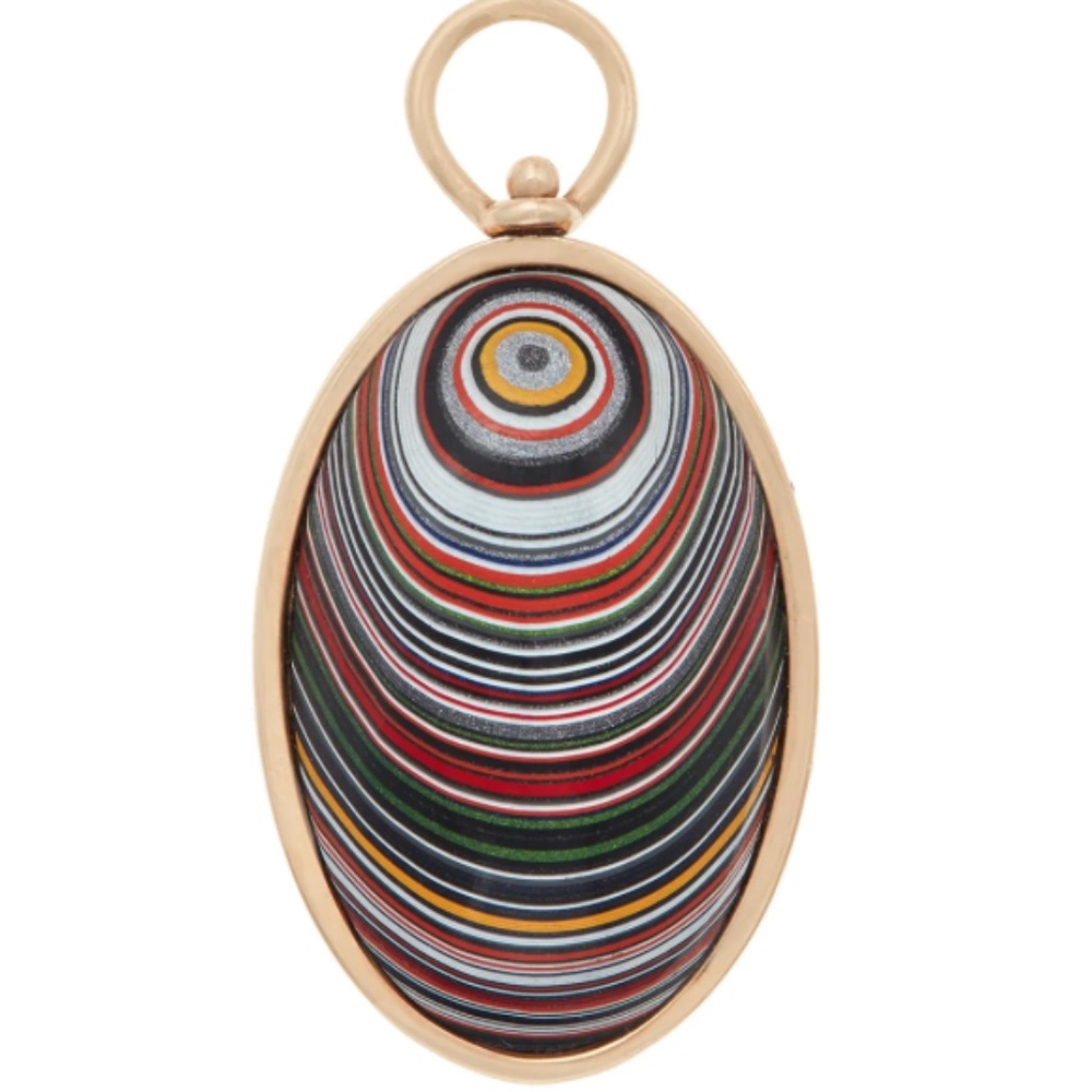 MARLA AARON Oval Charm with Fordite (LARGE)